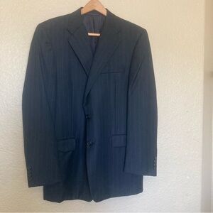 Hickey Freeman Navy Pinstripe Men's Suit Jacket